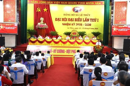 Quang cảnh Đại hội Đảng bộ xã Lệ Thủy, tỉnh Quảng Trị, lần thứ I, nhiệm kỳ 2025-2030. 