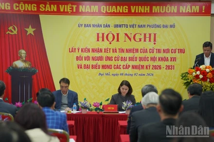 Hà Nội: Lấy ý kiến cử tri phường Đại Mỗ đối với người ứng cử đại biểu Quốc hội khóa XVI