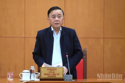 Đồng chí Trần Cẩm Tú, Ủy viên Bộ Chính trị, Thường trực Ban Bí thư. (Ảnh: ĐĂNG KHOA) 