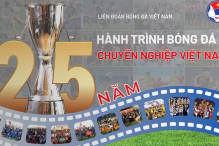 Bìa sách 25 năm Hành trình bóng đá chuyên nghiệp Việt Nam.