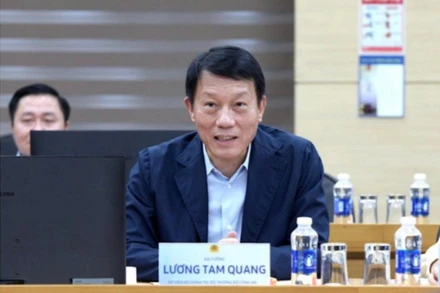 Bộ trưởng Lương Tam Quang phát biểu tại buổi làm việc. (Ảnh: cand.com.vn)