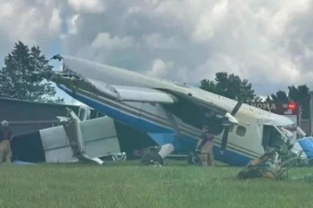 Hiện trường chiếc máy bay rơi ở bang Tennessee (Mỹ). (Nguồn: CNN)
