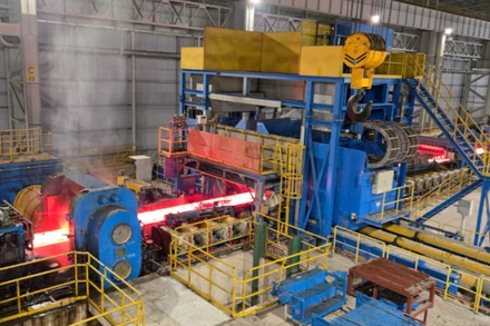 Dây chuyền sản xuất thép tại Khu liên hợp sản xuất gang thép Hòa Phát Dung Quất (Quảng Ngãi). (Ảnh: MINH DŨNG)