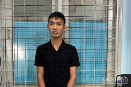 Lê Công Đức tại cơ quan Công an.