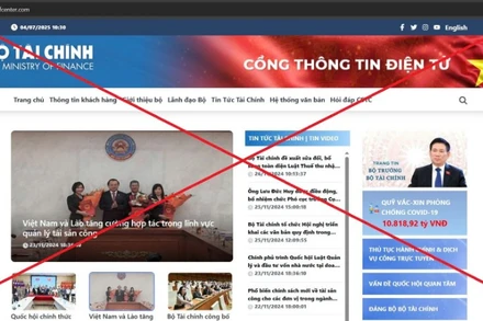 Website giả mạo Cổng thông tin điện tử của Bộ Tài chính. 