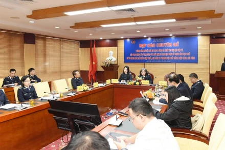 Toàn cảnh buổi họp báo. 