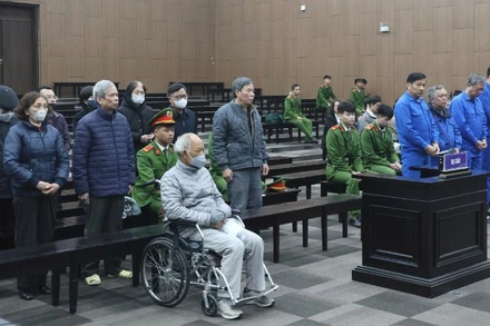 Các bị cáo tại phiên tòa.