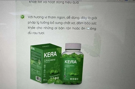 Quảng cáo sản phẩm kẹo Kera trên mạng.