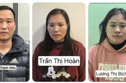 Ba trong số 11 bị can trong vụ án. (Ảnh: Bộ Công an)