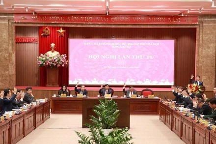 Các đại biểu biểu quyết thông qua chương trình Hội nghị.