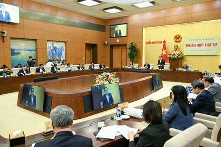 Quang cảnh phiên họp thứ tư của Hội đồng Bầu cử quốc gia, ngày 15/12/2025. (Ảnh: DUY LINH)