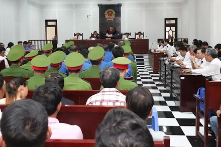 Quang cảnh phiên xét xử sơ thẩm.