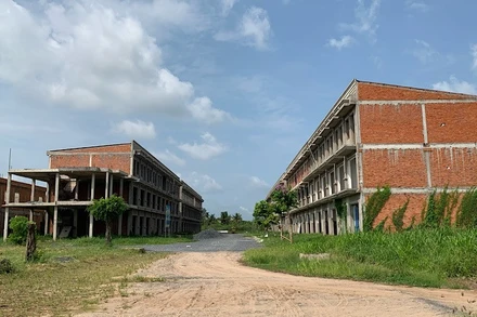 Một góc khu đô thị Thường Thạnh (mở rộng) đang xây dựng.