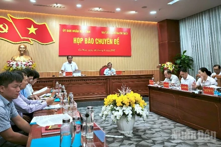 Quang cảnh họp báo chiều 20/9 tại Cà Mau.