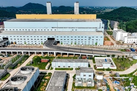 Một góc Nhà máy điện rác Sóc Sơn. 