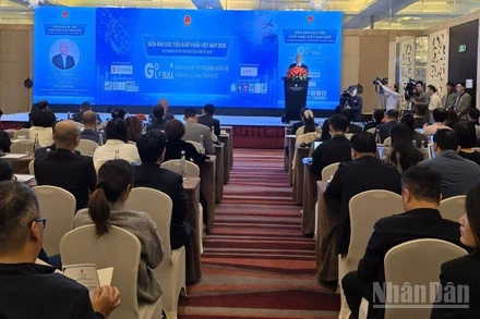 Diễn đàn Xúc tiến xuất khẩu Việt Nam 2025 với chủ đề “Go Global - Chinh phục thị trường quốc tế”. (Ảnh: KIM DUNG)