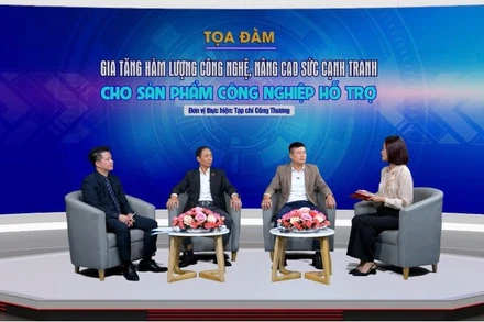 Tọa đàm “Gia tăng hàm lượng công nghệ, nâng cao sức cạnh tranh cho sản phẩm công nghiệp hỗ trợ”. (Ảnh: KIM DUNG)
