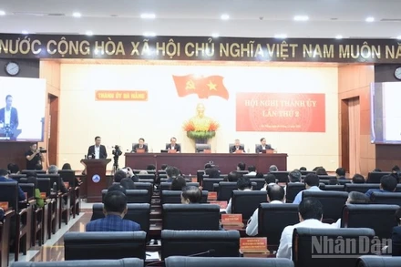 Toàn cảnh hội nghị Thành ủy Đà Nẵng lần thứ 2. (Ảnh: ANH ĐÀO)