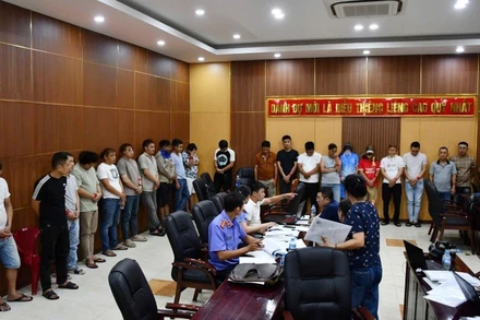 Các đối tượng bị phát hiện, bắt giữ trong chuyên án. (Ảnh: Công an cung cấp)