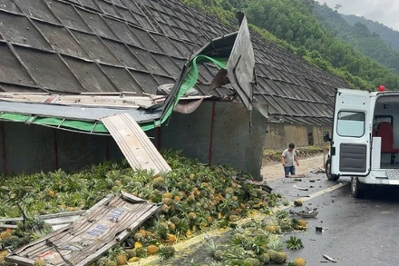 Hiện trường vụ tai nạn. (Ảnh do Công ty cổ phần Đầu tư Hạ tầng Giao thông Đèo Cả, cung cấp)