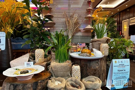 Phần trình bày ấn tượng của đội ngũ đầu bếp đến từ Pullman Danang Beach Resort đã thuyết phục Ban giám khảo. (Ảnh: ANH ĐÀO)