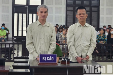 Nguyễn Thái Điền và Đào Nguyên Nghị tại phiên tòa. (Ảnh: AD)