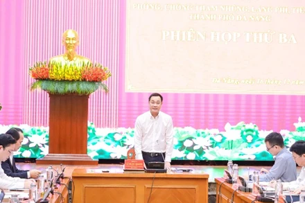 Đồng chí Lê Ngọc Quang phát biểu kết luận phiên họp. (Ảnh: ANH ĐÀO)