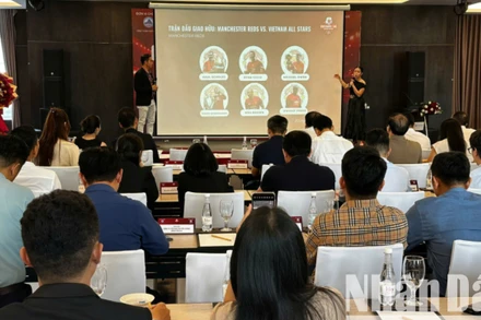 Quang cảnh buổi họp báo chiều ngày 6/6. (Ảnh: ANH ĐÀO)