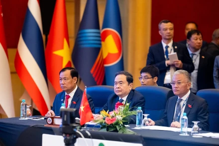 Chủ tịch Quốc hội Trần Thanh Mẫn dự Phiên họp Ban điều hành AIPA. (Ảnh PHẠM THẮNG) 