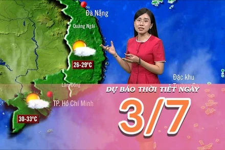 [Video] Dự báo thời tiết ngày 3/7/2025: Khu vực Bắc Bộ và Trung Bộ có mưa diện rộng 