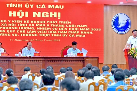 Hội nghị đầu tiên sau hợp nhất của Ban Chấp hành Đảng bộ tỉnh Cà Mau nhiệm kỳ 2020-2025.