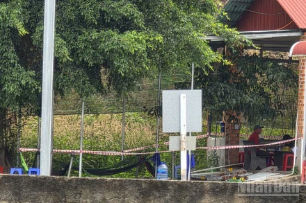 Hiện trường nơi xảy ra sập tường căng-tin Trung tâm Đào tạo và Sát hạch lái xe gây chết người.