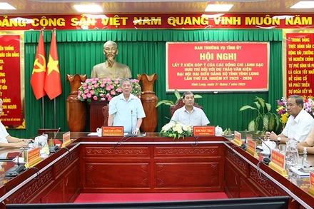 Hội nghị lấy ý kiến đóng góp dự thảo văn kiện Đại hội đại biểu Đảng bộ tỉnh Vĩnh Long lần thứ XII, nhiệm kỳ 2025-2030.