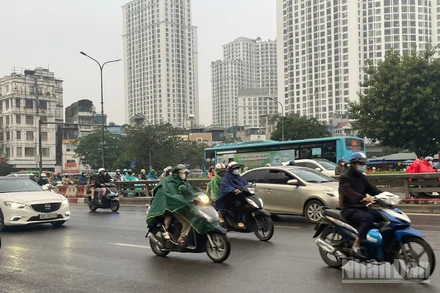 Dự báo khu vực Hà Nội sáng có mưa, mưa rào, trời rét. (Ảnh minh họa: Đ.T)