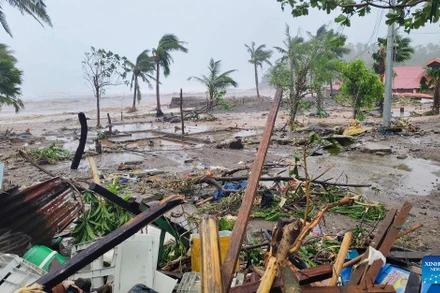 Một khu vực ở tỉnh Catanduanes, Philippines, chịu ảnh hưởng của bão Fung-Wong vào ngày 9/11.