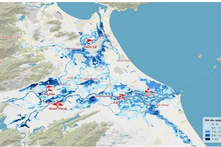 Bản đồ nguy cơ ngập lụt hạ lưu sông Vu Gia Thu Bồn (thành phố Đà Nẵng.
