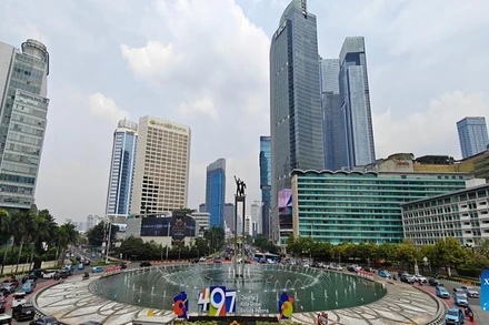 Quang cảnh gần Đài tưởng niệm Selamat Datang ở Jakarta, Indonesia. (Ảnh: THX)