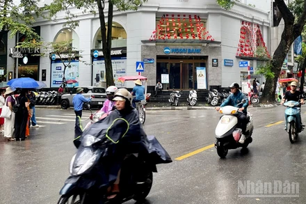 Dự báo do ảnh hưởng của không khí lạnh, khu vực Hà Nội có mưa vừa đến mưa to. (Ảnh minh họa: Đ.T)