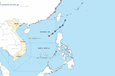 Bản đồ quỹ đạo áp thấp nhiệt đới.