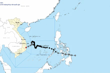 Bản đồ quỹ đạo bão số 15.