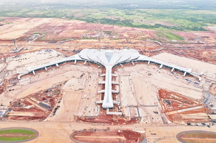 Sân bay Long Thành đang chạy nước rút hoàn thành giai đoạn 1. Ảnh: ACV