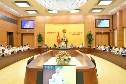 Phiên họp thứ 46 của Ủy ban Thường vụ Quốc hội. (Ảnh: DUY LINH)