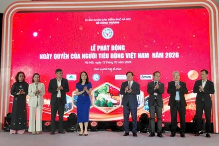 Các đại biểu thực hiện nghi thức phát động chương trình.