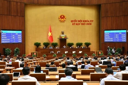 Quang cảnh phiên họp Quốc hội biểu quyết thông qua Nghị quyết về Chương trình giám sát của Quốc hội năm 2026. (Ảnh VPQH)