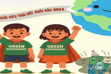 Em là Siêu nhân Xanh-Giải cứu trái đất khỏi rác nhựa.