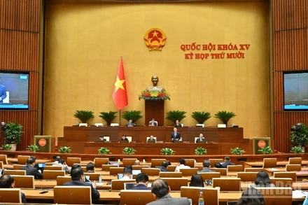 Phiên họp tại Kỳ họp thứ 10, Quốc hội khóa XV. (Ảnh: DUY LINH)