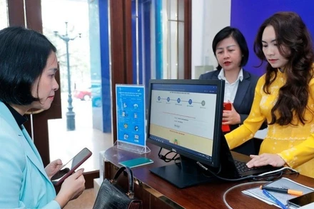 Người dân thực hiện dịch vụ công trực tuyến. (Ảnh: TTXVN) 