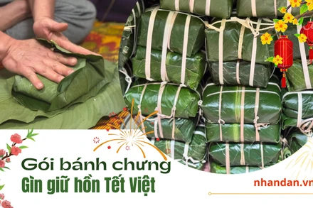 Gói bánh chưng, gìn giữ hồn Tết Việt
