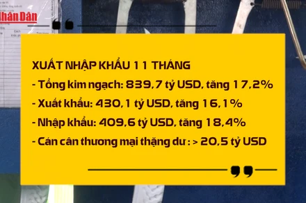[Video] Xuất nhập khẩu 11 tháng tiến sát mốc 840 tỷ USD