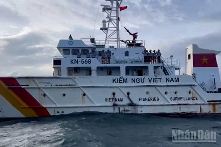 Đoàn tuần tra số 6, Chi cục Kiểm ngư Vùng 5 tuần tra trên biển.